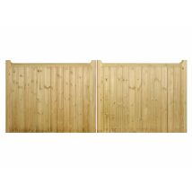 Cannock Gates - Drayton Square Top Low Double Driveway Gate - Pressure Treated Scandinavian Redwood - W2400 X H950 Mm