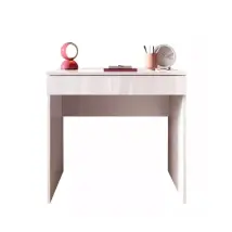 Lux - Scrivania Con Cassettone 'smile' Bianco Lucido, 78x50x76 Cm