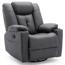 More4homes - Afton Fabric Recliner Rocking Swivel Gaming Cinema Lounge Sofa Chair Charcoal - Charcoal