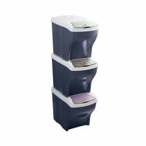 Papelera de basura Poker Tris – 3 piezas – Capacidad 60 litros – Dimensiones 28x40x31 cm – Plástico resistente – Colores variados