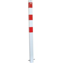Paletto di sbarramento in acciaio zincato – 70 x 70 mm – Altezza 1300 mm – Strisce rosse riflettenti