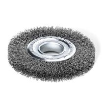 Lessmann Wheel Brush D250mm X W30-35 X 100 Bore Steel Wire 0.30 + Adaptors Set 4 +1