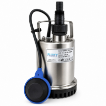 Fluxy Pompe Submersible En Acier Inoxydable 750 Watts 10500 L/h Pour Le Drainage Et Le Relevage Des Eaux Claires Comple'te Avec Flotteur