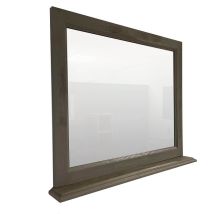 BYCA – Boho-Spiegel mit Beleuchtung 84 x 69,2 x 10 cm – Grau – Mindi-Holz – 12 kg – 2 Jahre Garantie