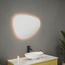 Fnx Bathrooms - Nara Pebble Tunable Led Mirror - 550 X 800 X 32mm Ip44 Rated Diffused Border Dimmable Demister 5-year Guarantee