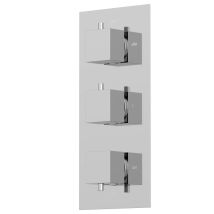 Architeckt - Thermostatic Square Control Concealed Shower Valve Triple Outlet Chrome Finish