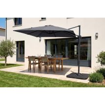 Parasol Excéntrico 3x3 M Navagio De Aluminio - Giratorio 360° E Inclinable - Gris