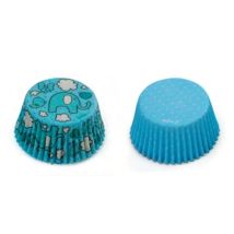 Blaue Elefanten-muffinförmchen Mit Punkten, 50 X 32 Mm, 36 Stück