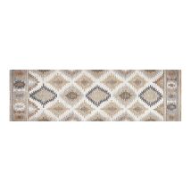 Croma Collection Teppich Mit Kelim-druck Und Schaumstoffpolsterung 60 X 200 Cm Grau, Beige Und Braun