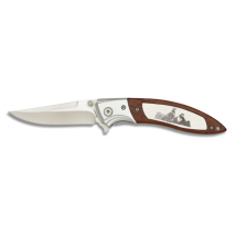 Navaja Decorada Albainox Scout, Mango Rose Wood, Virola De Aluminio, Hoja De 8 Cm, Caja A Color, Perdices, 19694gr564
