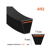 Correa lisa trapezoidal A92 – 2387mm – 13mm – Mitsuboshi