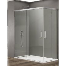Basic Duschkabine 2+2 Ohne Bodenprofil 5 Farben 2 Glasarten 6mm In Aluminium Chrom-profil 100x80 Cm Transparentes Glas - Allstone