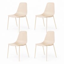 Set 4 Sedie Moderne Con Schienale Ergonomico In Polipropilene E Gambe In Metallo Cucina Sala Da Pranzo Soggiorno Ufficio Studio Design Minimal 
