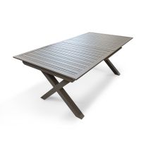 DCB Garden – Quarz-Gartentisch aus Aluminium – 180/240 x 100 x 77 cm – eleganter Gartentisch mit automatischer Verlängerungsfunktion