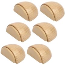 Lot De 6 Butée De Portes - Arrêt De Porte Adhesive En Bois Pour Sol Et Parquet – Stop Porte Adhésif - Butoir De Porte (hetre Naturel)