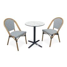 Bistro - Conjunto De Comedor De Jardín De 2 Plazas En Acero Con Tablero Hpl - City Garden