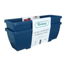 Vaso Per Fiori Riviera Eva - Set Di 2 Fioriere - Plastica - 57 Cm - Blu