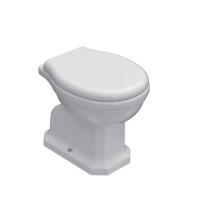 Ceramica Globo - Jarrón De Pie Con Desagüe De Suelo 57x37,5x H 40 Cm En Cerámica Blanca Paestum - Con Tapa De Inodoro Soft