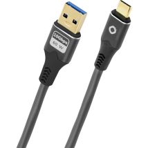 Oehlbach Usb-kabel Usb 3.2 Gen1 Usb-c Stecker, Usb-a Stecker 0.5 M Anthrazit Vergoldete Steckkonta