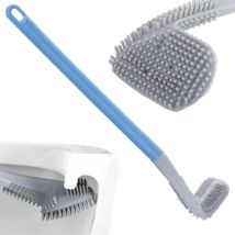 Cepillo De Silicona Curvo Para La Limpieza Del Inodoro O Baño - Montaje En Pared, Flexible, Higiénico / 40x7x4.5cm, Color Aleatorio - Inodoro, Baño