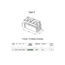 Lear - 518634001 Réceptacle Relais Et Fusibles - 8 Voies (2 Relais) - Rouge
