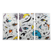Lgvshopping - Lupia - Colección 3 Piezas Cuadros Sobre Lienzo Miro' Style