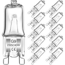 G9-halogenlampen, 40 W, Transparente Kapsel-g9-halogenlampe, 2-polig, Warmweiß 2700 K, Für Deckenleuchten, Kronleuchter, Arbeitsplatten, Schränke, 