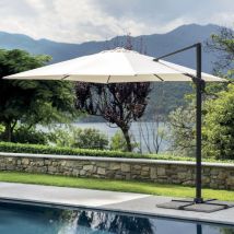 Ombrellone Da Giardino Colorado 3x3 Mt Con Palo Laterale Ecrù - Antracite