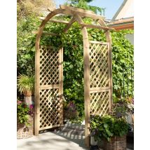Jagram Wooden Garden Rose Arch Classic Pergola Plant Support Round Top