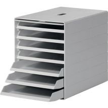 Durable - Schubladenbox 7 Schubladen M. Versenkbarer Frontklappe Grau - 1712001050