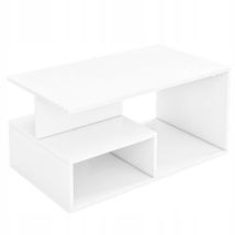 Couchtisch weiß 90 x 43 x 51 cm – eleganter Tisch für Wohnzimmer – stabil und langlebig – minimalistisches Design