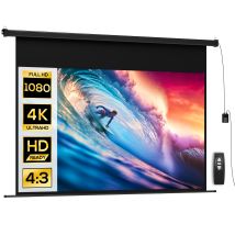 Écran Vidéoprojecteur 100 Pouces, 16:9 4k Hd Montage Mural Ou Plafond, Panneau De Commande Et Télécommande