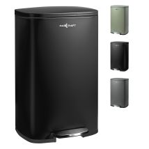 Maxcraft - Mülleimer / Treteimer Mit Soft Close Deckel - 50 Liter In Schwarz