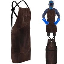 Delantal De Soldador, De Cuero, Talla L, Marrón.