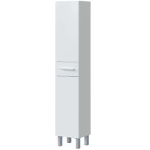 Demeyere - Columna De Baño Athena Estilo Contemporáneo 2 Puertas Y 1 Cajón Color Blanco Brillo 182x35x31 Cm