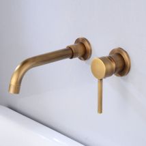 Sjqka - Wandmontierter Waschbecken-wasserhahn, Wandmischer Aus Hochwertigem Messing, Verdeckter Badezimmer-wasserhahn, 360° Drehbarer Kalt- Und 