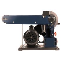 Bandschleifmaschine – 350w – 150mm - Einschl. 2 Schleifbänder (p80 & P120) Und 2 Schleifscheiben (p80 & P120) - Ferm