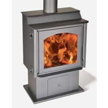 Juan Panadero Kaminofen Holzofen MONTANA – 11 kW – 85 % Effizienz – 890 x 600 x 410 mm – 320 m³ Heizvolumen – Anthrazitgrau