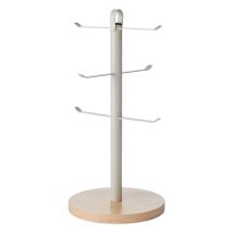 Kitchencraft Idilica Baum De Becher De Metall Mit Sockel De Holz De Buche, 33cm Runder Becherhalter De Ständer Für Arbeitsplatte De Küche