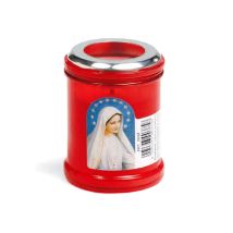 ALTRO – Bougie Lumière Éternelle Rouge T50 – Verre en plastique, Durée 20/30/50 heures, Grille anti-vent en acier