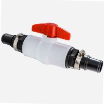 Mareva – Valvola di arresto piscina fuori terra 32/38mm – Doppia filettatura femmina 1"1/2 (38 mm) – Colore Bianco/Nero