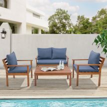 [en.casa] - Gartenmöbelset Brittoli 4-tlg. Akazienholz Fsc -zertifiziert