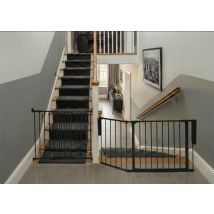Safetots Solution For Up And Down Staircases, Black, Multi Panels, Up To 115cm, And, Screw Fit Gate, 67cm - 105.5cm