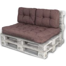 Lacestone - Palettenkissen Palettenauflagen Sitzkissen Rückenlehne Kissen Palette Polster Sofa Couch Set Braun - Sitzfläche + 2x Seitenkissen