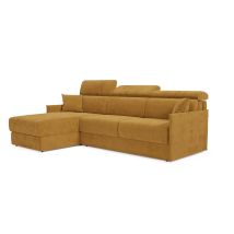 Miryam Ecksofa Mit Matratze Mit Verstellbaren Kopfstützen Aus Weichem, Fleckenabweisendem Stoff T31 232 Cm Links Gelb