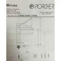 Porcher - D0321aa - Matura Single-hole Basin Mixer - Chrome