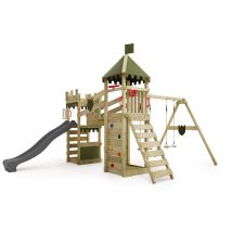 Parque Infantil De Madera Fatmoose Riverrun Royal Con Columpio Y Tobogan En Antracita