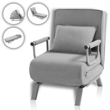 Schlafsessel Schlafsofa Ted Klappbar In Grau - Makika