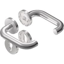 Maniglia per Porta Interna BKS – B-70000-00-0-8 – Supporto a Molla – Quadrato 8mm, Spessore 37-42mm, Lunghezza 145mm, Profondità 53mm