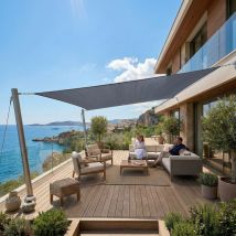 Jardinion - Sonnensegel Rechteckig - 2 X 4m, Grau